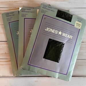 Vintage Jones Wear Sheer Control Top Pantyhose Set Of 3 Pairs Size Med TALL- New